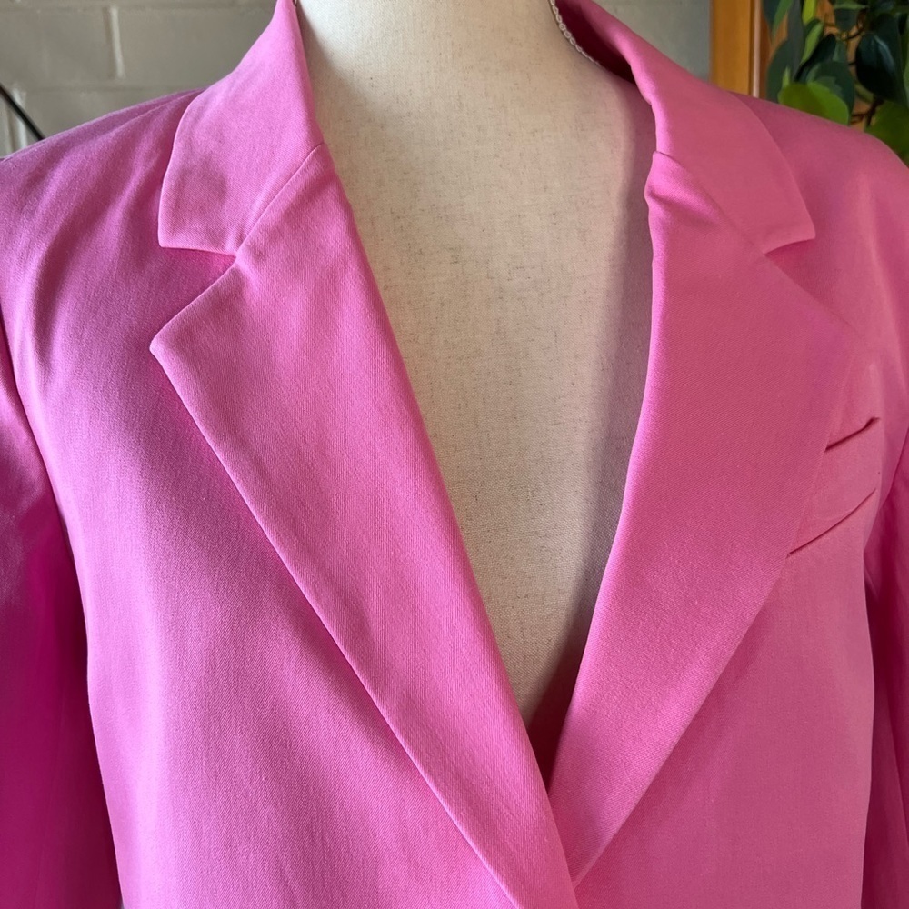 Derek Lam 10 Crosby cropped single breasted blazer pink size M barbiecore - Picture 4 of 10